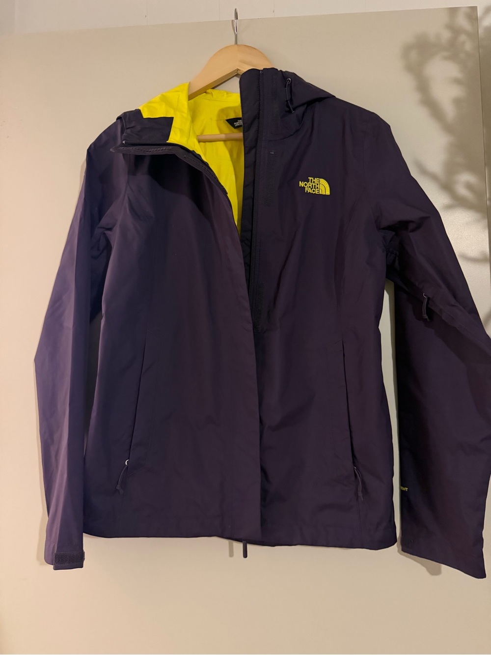 The North Face Women’s Purple Ski Jacket with Yellow Lining